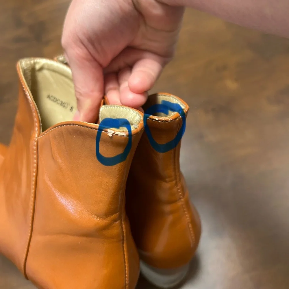 Arden Wohl Cri De Coeur Vegan Leather Booties with Lucite Heel Size 8 - Picture 9 of 13